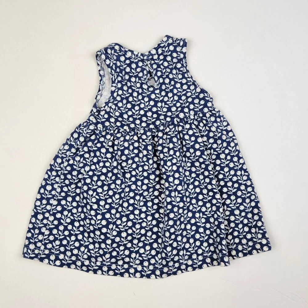 Winter Water Factory Organic Cotton Blueberry Vines Sleeveless Dress sz 3m